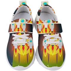 Rocket Take Off Missiles Cosmos Kids  Velcro Strap Shoes by Sarkoni