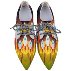 Rocket Take Off Missiles Cosmos Pointed Oxford Shoes by Sarkoni