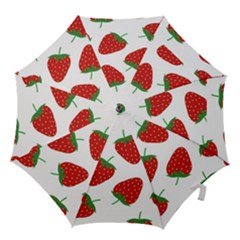 Seamless Pattern Fresh Strawberry Hook Handle Umbrellas (large) by Sarkoni