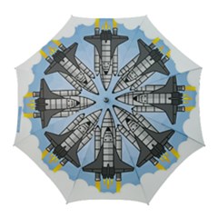 Rocket Shuttle Spaceship Science Golf Umbrellas by Sarkoni