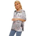 Cute Cats Seamless Pattern Oversized Basic T-Shirt View2