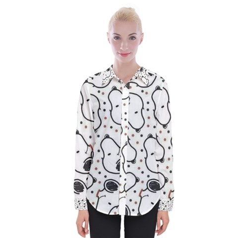 Dog Pattern Womens Long Sleeve Shirt by Sarkoni