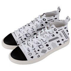 Pattern Hipster Abstract Form Geometric Line Variety Shapes Polkadots Fashion Style Seamless Men s Mid-top Canvas Sneakers by Grandong