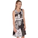 Cute Cat Hand Drawn Cartoon Style Knee Length Skater Dress With Pockets View3