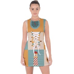 Nautical Elements Collection Lace Up Front Bodycon Dress by Grandong