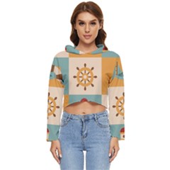 Nautical Elements Collection Women s Lightweight Cropped Hoodie by Grandong