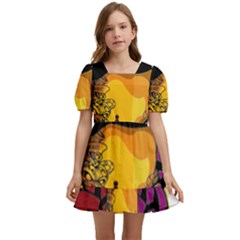 Xtreme Skateboard Graffiti Kids  Short Sleeve Dolly Dress by Sarkoni