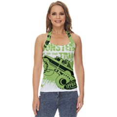 Monster Truck Illustration Green Car Basic Halter Top by Sarkoni