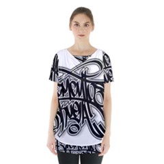 Hip Hop Music Drawing Art Graffiti Skirt Hem Sports Top by Sarkoni