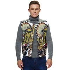 Motorcycle And Skull Cruiser Native American Men s Button Up Puffer Vest	 by Sarkoni