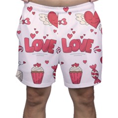 Hand Drawn Valentines Day Element Collection Men s Shorts by Bedest