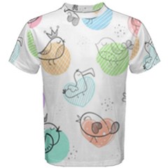 Cartoon Bird Cute Doodle Bird Men s Cotton T-shirt by Bedest