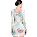 Cartoon Bird Cute Doodle Bird Long Sleeve Velvet Bodycon Dress View2