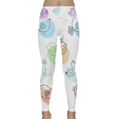 Cartoon Bird Cute Doodle Bird Lightweight Velour Classic Yoga Leggings by Bedest