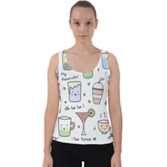 Drinks Cocktails Doodles Coffee Velvet Tank Top by Apen