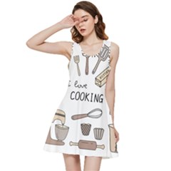 I Love Cooking Baking Utensils Knife Inside Out Racerback Dress by Apen