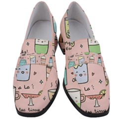 Drink Cocktail Doodle Coffee Women s Chunky Heel Loafers by Apen