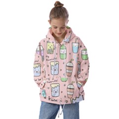 Drink Cocktail Doodle Coffee Kids  Oversized Hoodie by Apen