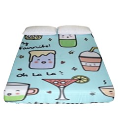 Drinks Cocktails Doodle Coffee Fitted Sheet (king Size) by Apen