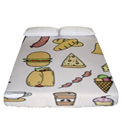 Dinner Meal Food Snack Fast Food Fitted Sheet (king Size) by Apen