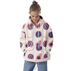 Fruits Halves Pattern Design Kids  Oversized Hoodie by Apen