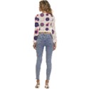 Fruits Halves Pattern Design Long Sleeve V-Neck Top View4