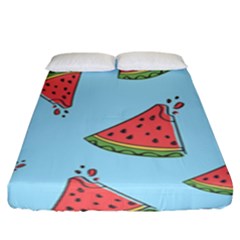 Watermelon Fruit Pattern Tropical Fitted Sheet (king Size) by Apen