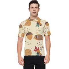 Leaves Foliage Acorns Barrel Men s Short Sleeve Rash Guard by Apen