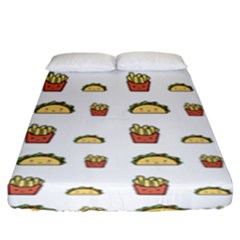 Fries Taco Pattern Fast Food Fitted Sheet (king Size) by Apen