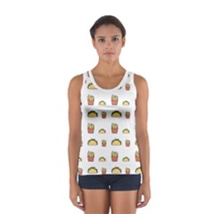 Fries Taco Pattern Fast Food Sport Tank Top  by Apen