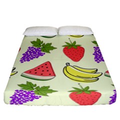 Fruits Pattern Background Food Fitted Sheet (california King Size) by Apen