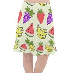 Fruits Pattern Background Food Fishtail Chiffon Skirt by Apen