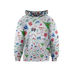 New Year Christmas Winter Pattern Kids  Pullover Hoodie by Apen