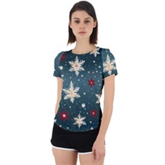 Snowflakes Winter Snow Back Cut Out Sport T-shirt by Apen