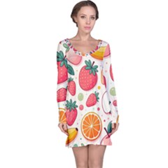 Fruit Sweet Pattern Long Sleeve Nightdress by Ravend