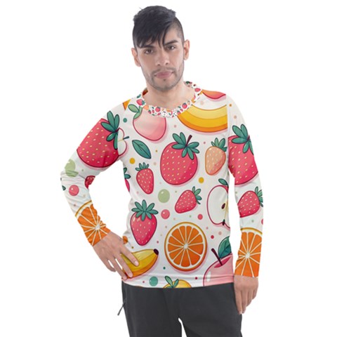 Fruit Sweet Pattern Men s Pique Long Sleeve T-shirt by Ravend