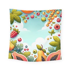 Fruits Sweet Papaya Orange Pattern Square Tapestry (small) by Ravend