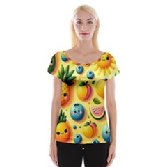 Fruits Fresh Sweet Pattern Cap Sleeve Top by Ravend