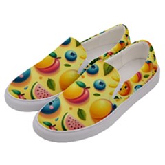 Fruits Fresh Sweet Pattern Men s Canvas Slip Ons by Ravend