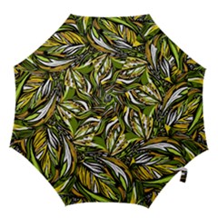 Foliage Pattern Texture Background Hook Handle Umbrellas (large) by Ravend