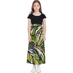 Foliage Pattern Texture Background Kids  Flared Maxi Skirt by Ravend