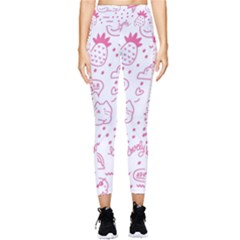 Cute Girly Seamless Pattern Pocket Leggings  by Grandong