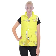 Adventure Time Jake The Dog Finn The Human Artwork Yellow Women s Button Up Vest by Sarkoni