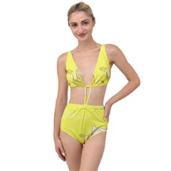 Adventure Time Jake The Dog Finn The Human Artwork Yellow Tied Up Two Piece Swimsuit by Sarkoni