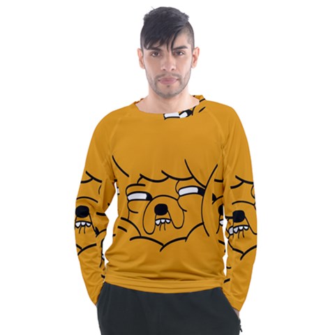 Adventure Time Jake The Dog Men s Long Sleeve Raglan T-shirt by Sarkoni