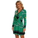 Adventure Time The Legend Of Zelda Long Sleeve Deep V Mini Dress  View2