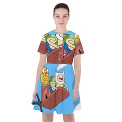 Cartoon Adventure Time Jake And Finn Sailor Dress by Sarkoni