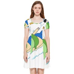 Adventure Time Finn And Jake Snow Inside Out Cap Sleeve Dress by Sarkoni