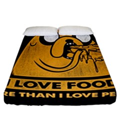 Adventure Time Jake  I Love Food Fitted Sheet (california King Size) by Sarkoni