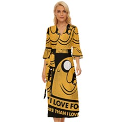 Adventure Time Jake  I Love Food Midsummer Wrap Dress by Sarkoni